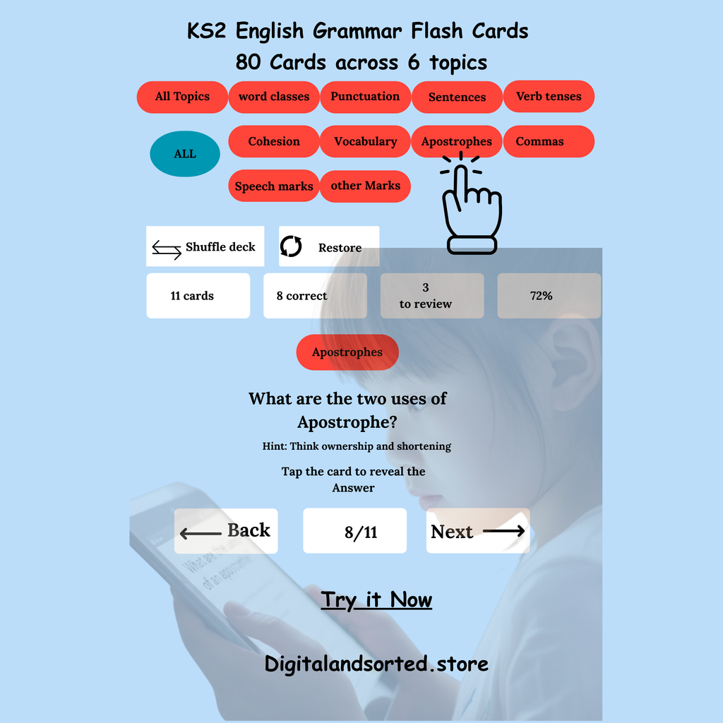 KS2 SATs GRAMMAR FLASHCARDS