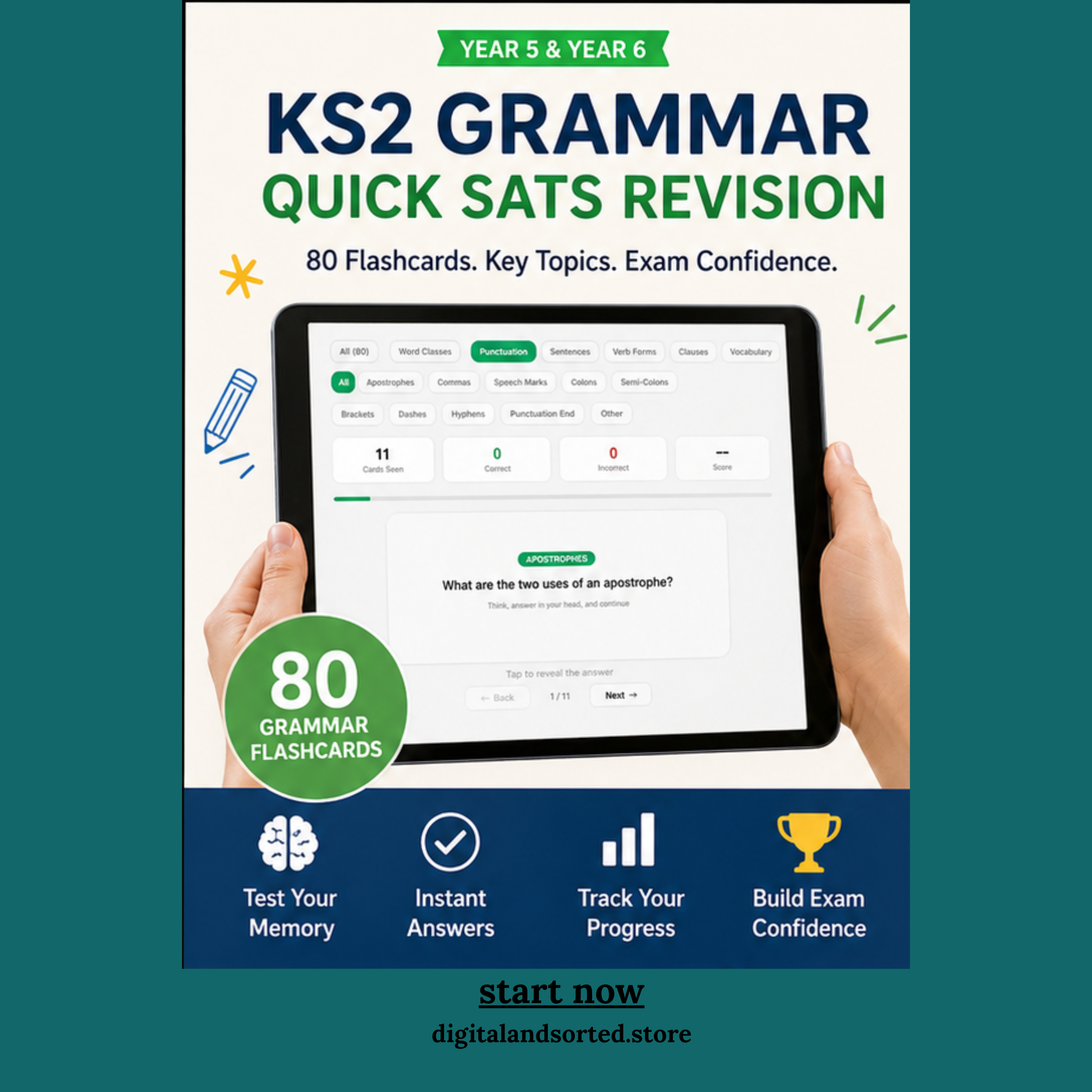 KS2 SATs GRAMMAR FLASHCARDS