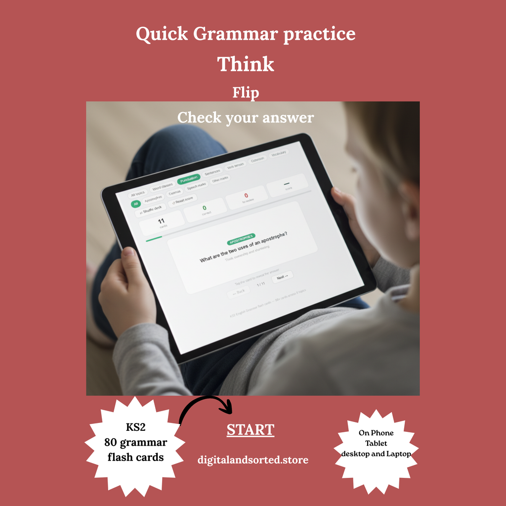 KS2 SATs GRAMMAR FLASHCARDS
