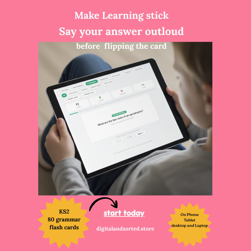 KS2 SATs GRAMMAR FLASHCARDS