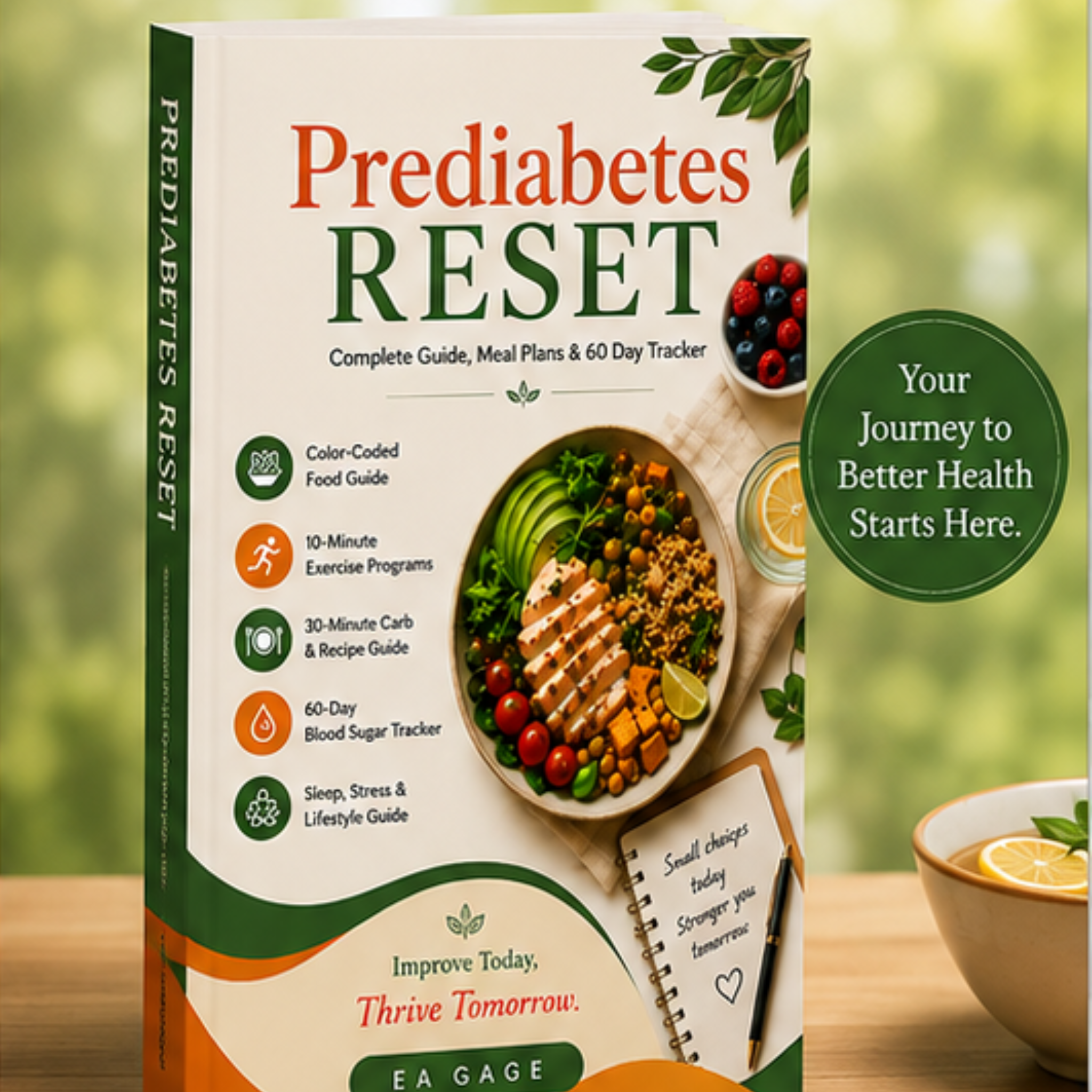 Prediabetes RESET Blood Sugar Support Guide + Meal Plans + 90 Day Tracker (Digital Download)