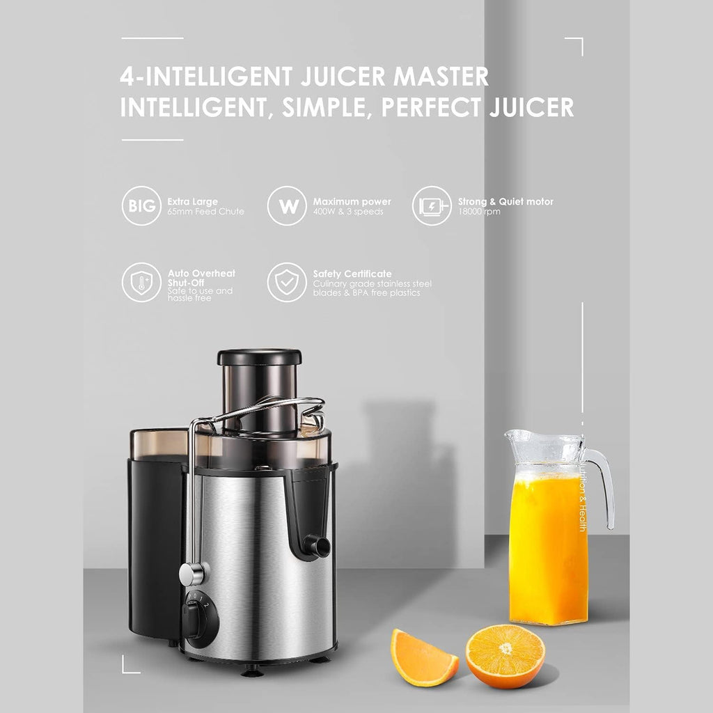 FOHERE 800W Juicer Machine – Whole Fruit & Vegetable Juicer with 3-Speed Settings