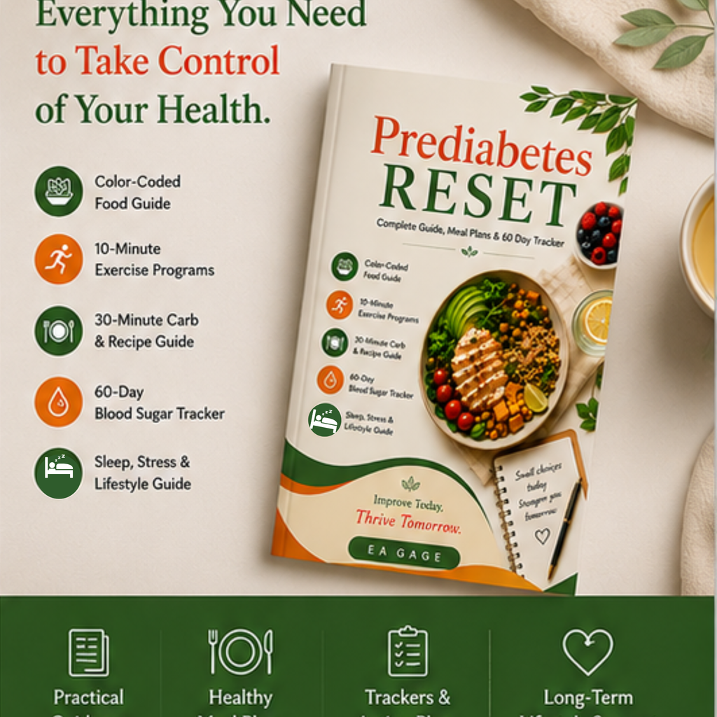 Prediabetes RESET Blood Sugar Support Guide + Meal Plans + 90 Day Tracker (Digital Download)